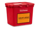 Den røde miljøkasse til sortering af farligt affald for borgere i Thisted kommune